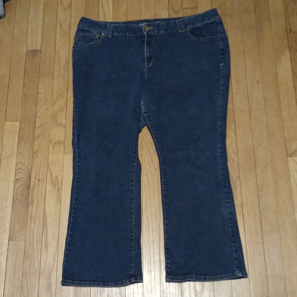 WOMENS JEANS LANE BRYANT GENIUS FIT SLIM BOOT CUT PLUS SIZE 24 PETITE
